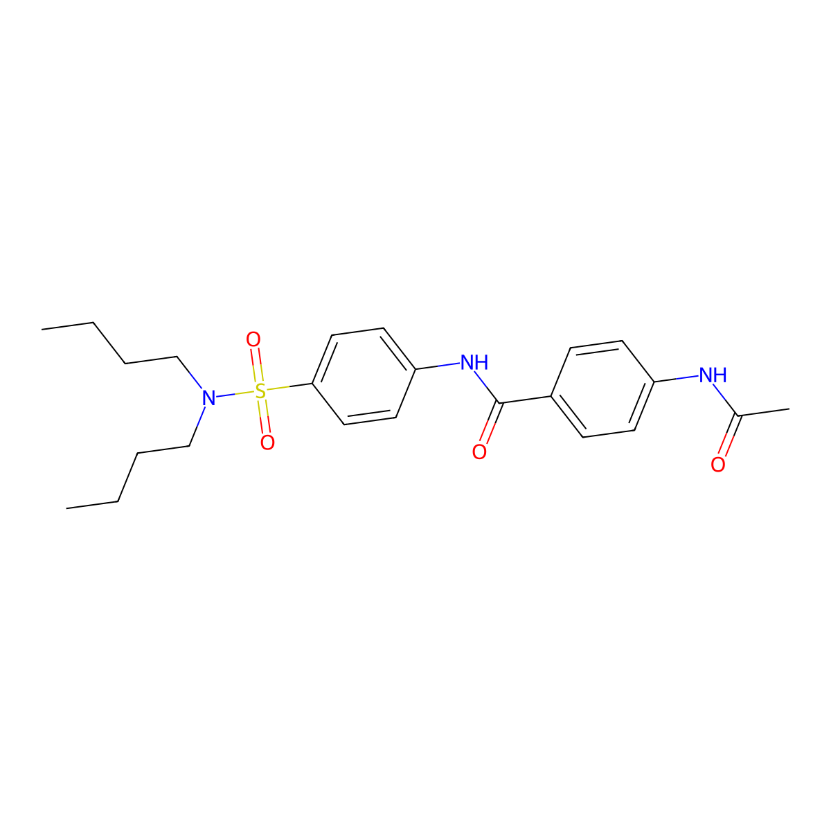 4-acetamido-N-[4-(dibutylsulfamoyl)phenyl]benzamide molecular structure, CAS 600131-80-4