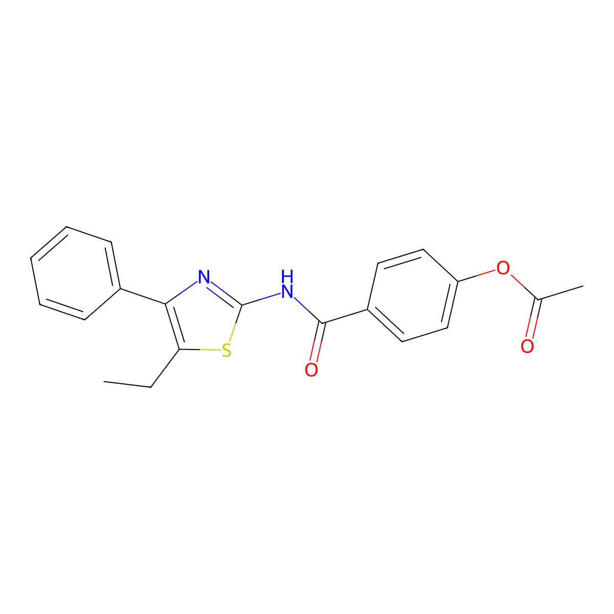 4-[(5-Ethyl-4-phenyl-1,3-thiazol-2-yl)carbamoyl]phenyl acetate molecular structure, CAS 600131-81-5