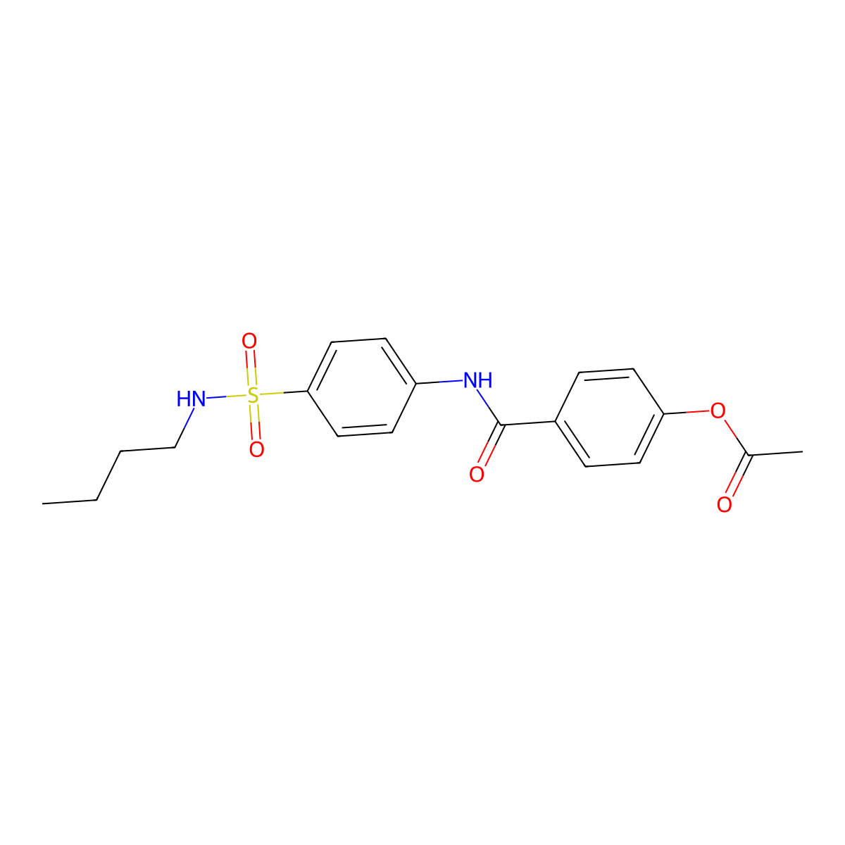 4-{[4-(Butylsulfamoyl)phenyl]carbamoyl}phenyl acetate molecular structure, CAS 600131-82-6