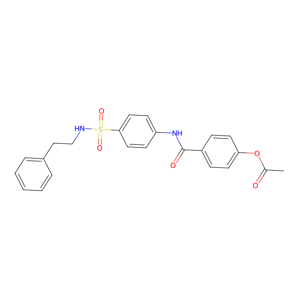 4-({4-[(2-Phenylethyl)sulfamoyl]phenyl}carbamoyl)phenyl acetate molecular structure, CAS 600131-84-8
