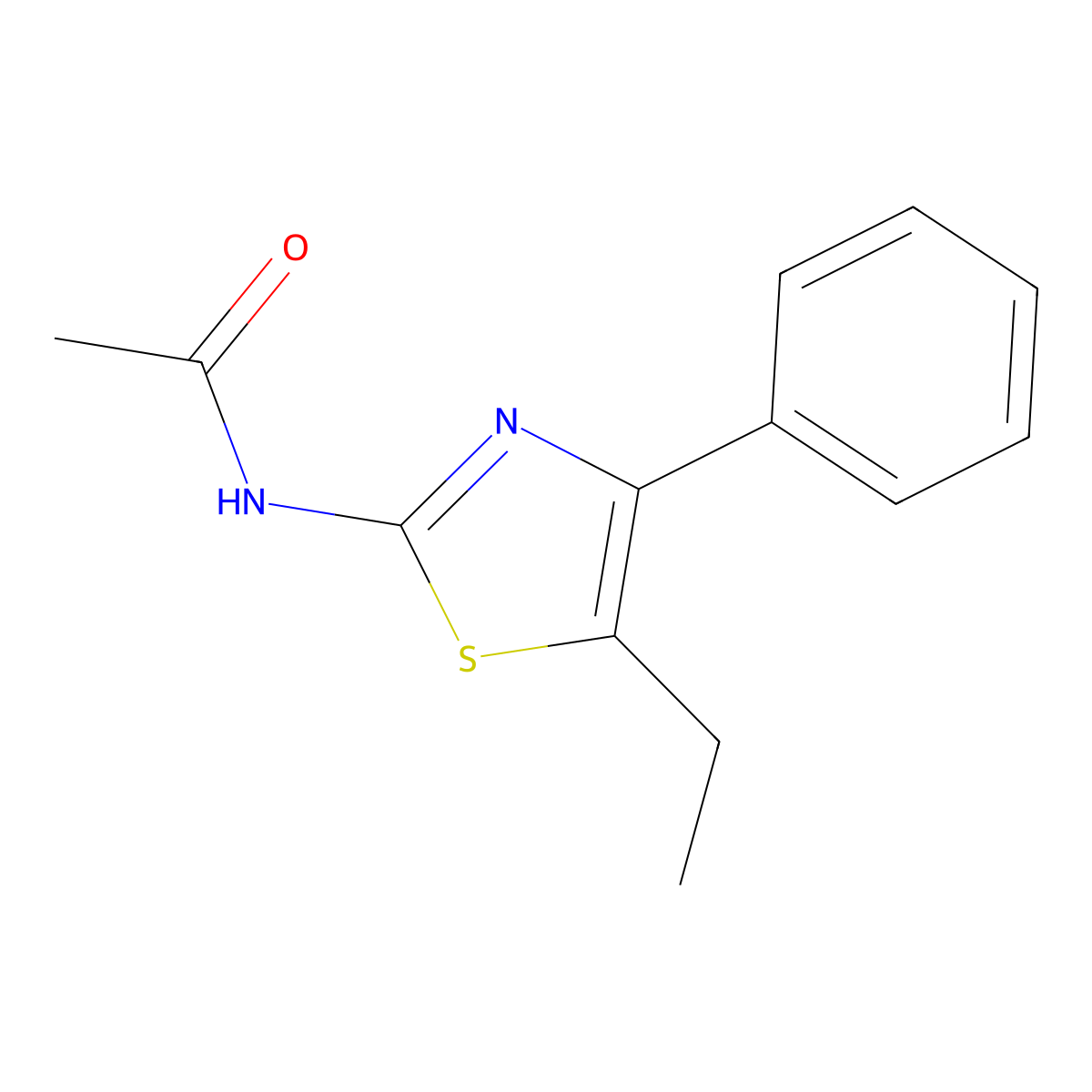 N-(5-ethyl-4-phenyl-1,3-thiazol-2-yl)acetamide molecular structure, CAS 600131-87-1