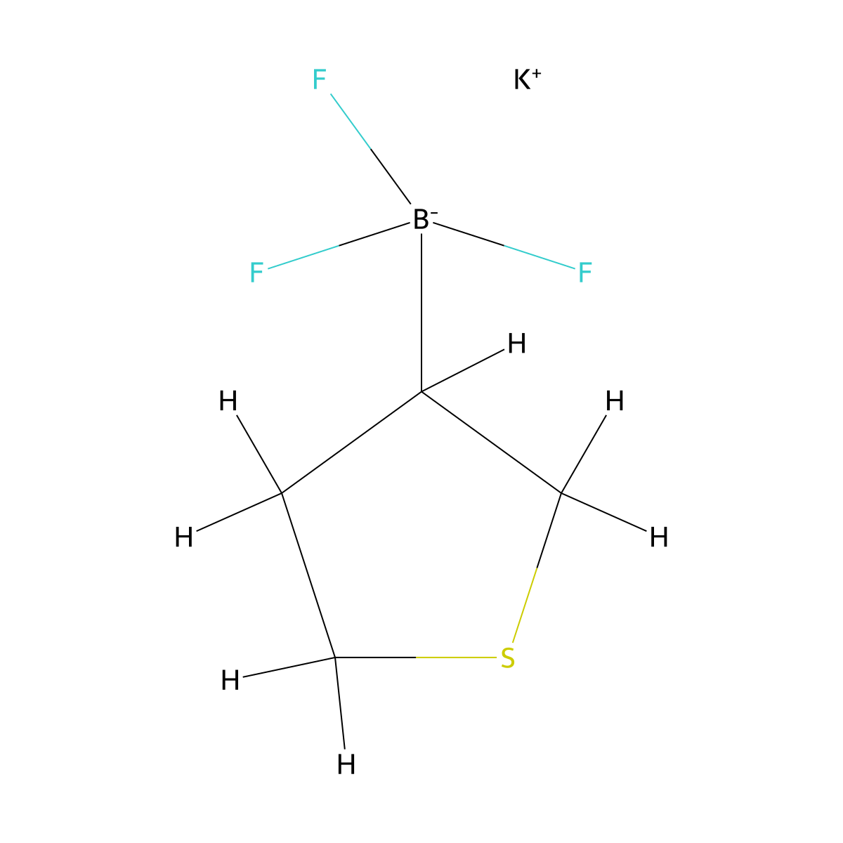 Potassium trifluoro(thiolan-3-yl)boranuide molecular structure, CAS 600132-89-6