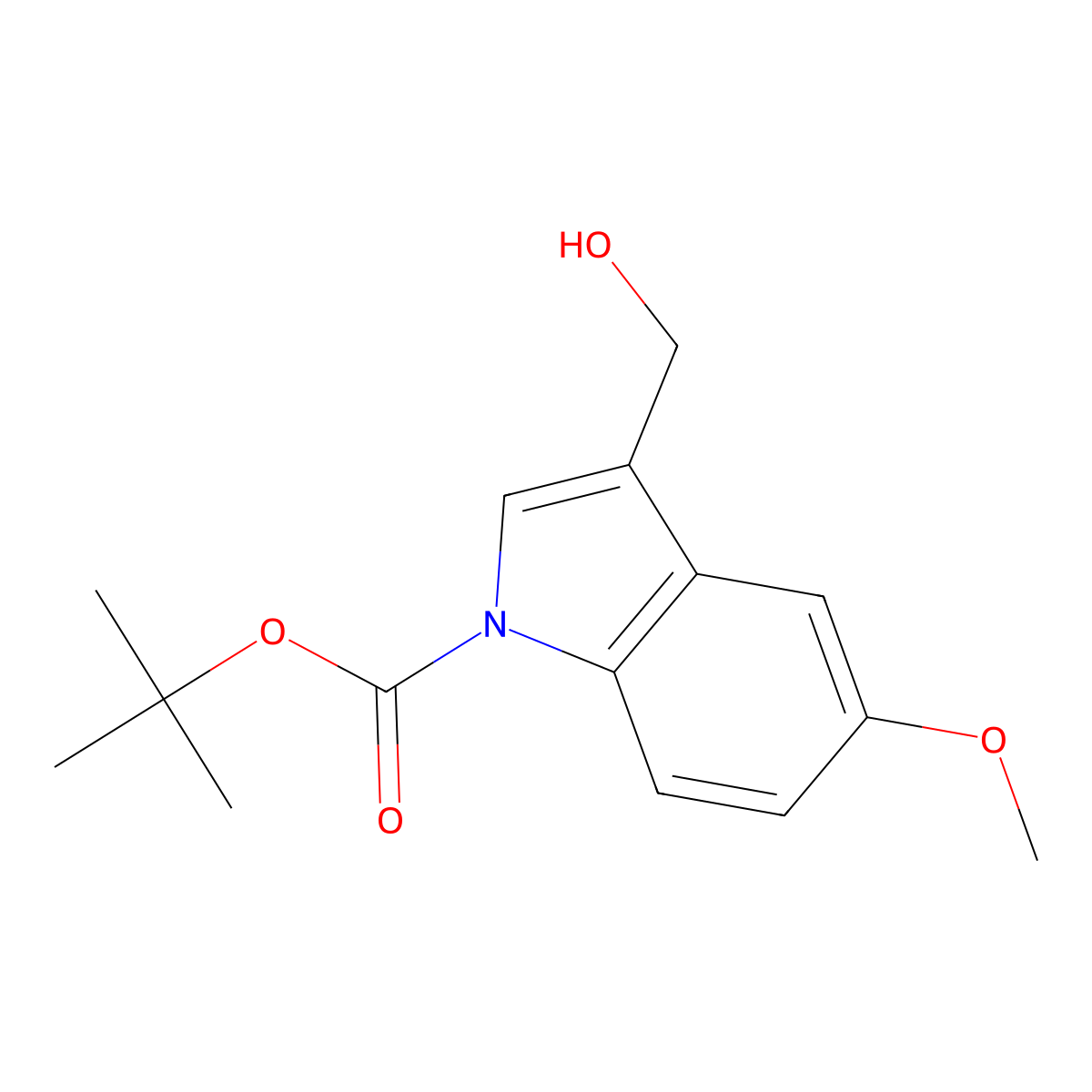 tert-Butyl 3-(hydroxymethyl)-5-methoxy-1H-indole-1-carboxylate molecular structure, CAS 600136-09-2