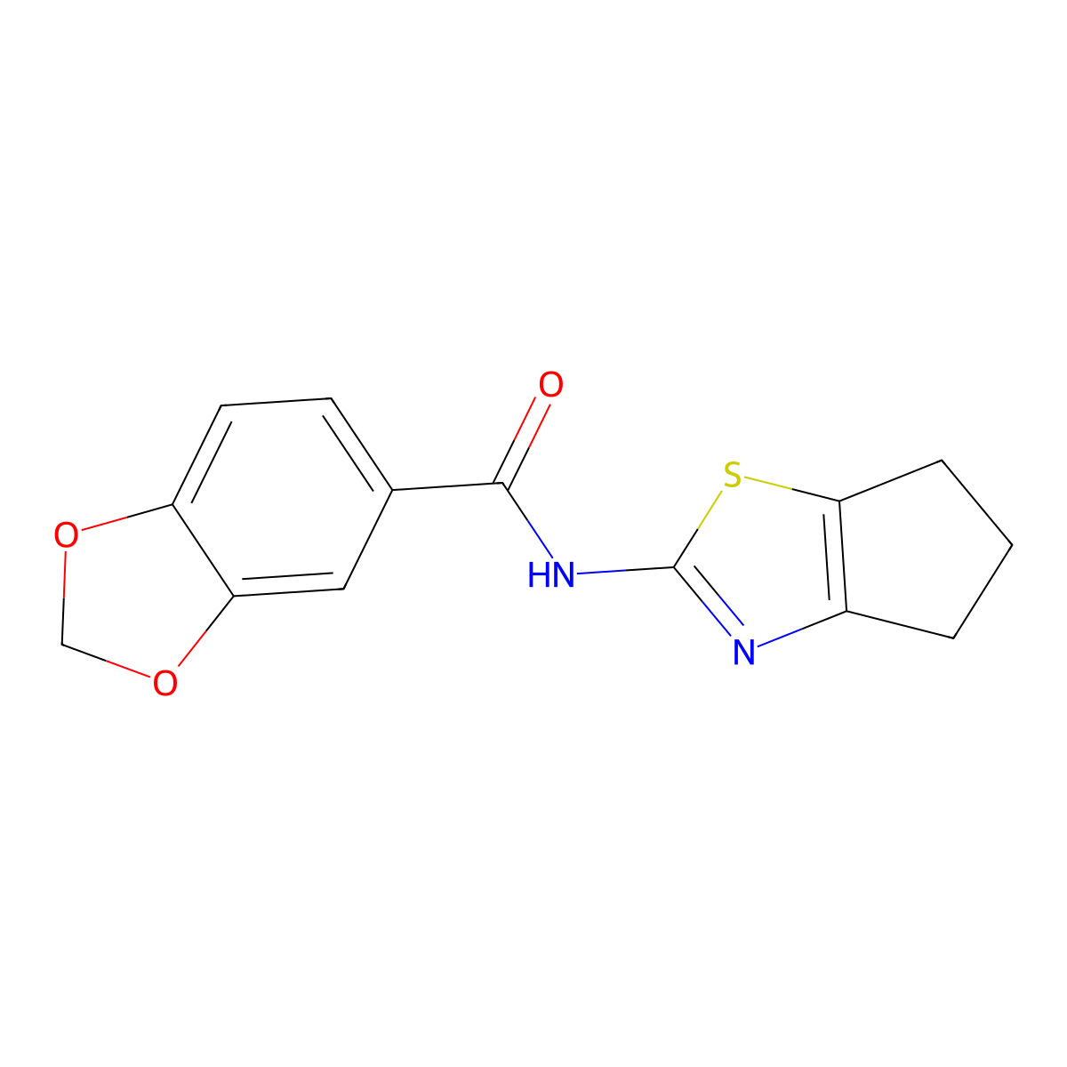 N-(5,6-dihydro-4H-cyclopenta[d]thiazol-2-yl)benzo[d][1,3]dioxole-5-carboxamide molecular structure, CAS 600136-59-2