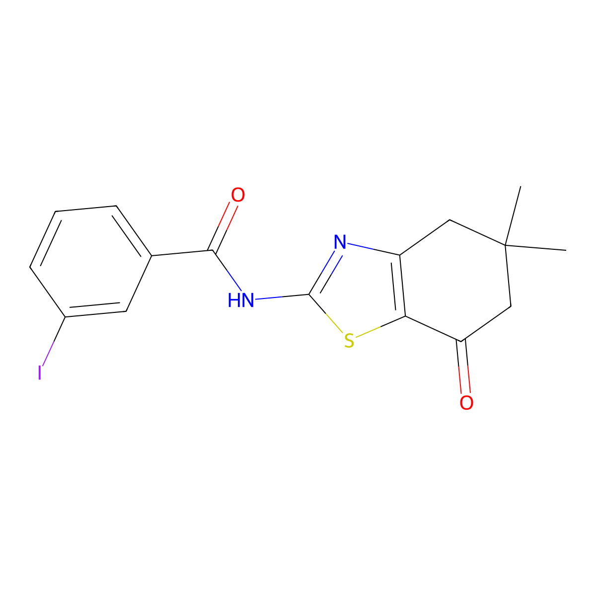 N-(5,5-dimethyl-7-oxo-4,6-dihydro-1,3-benzothiazol-2-yl)-3-iodobenzamide molecular structure, CAS 600136-82-1