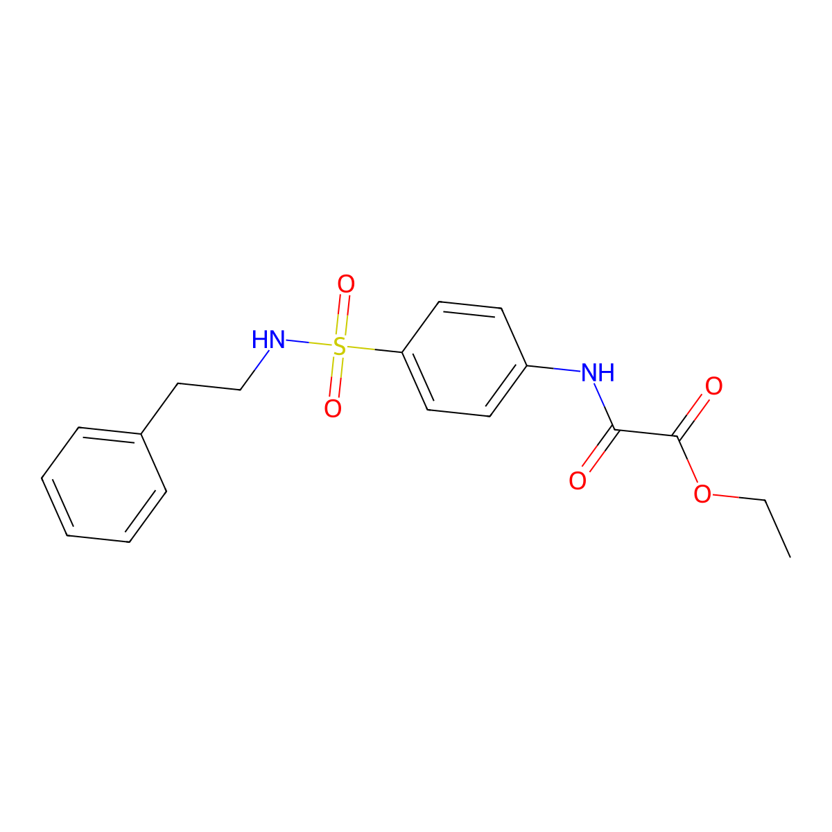 Ethyl oxo({4-[(2-phenylethyl)sulfamoyl]phenyl}amino)acetate molecular structure, CAS 600136-94-5