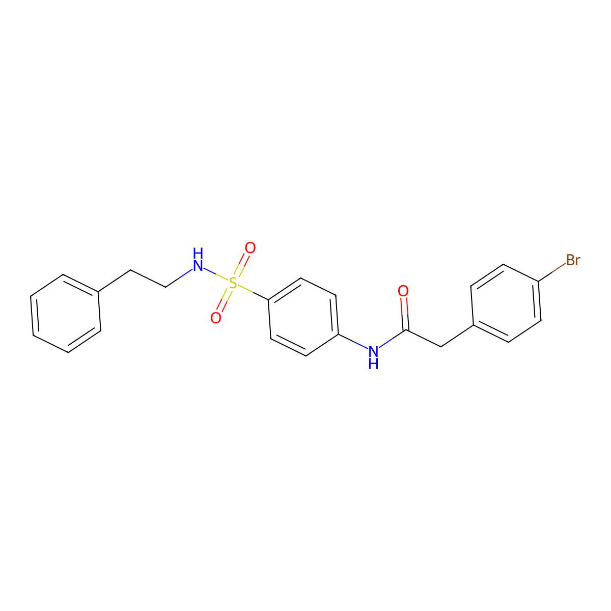 2-(4-bromophenyl)-N-{4-[(2-phenylethyl)sulfamoyl]phenyl}acetamide molecular structure, CAS 600137-15-3