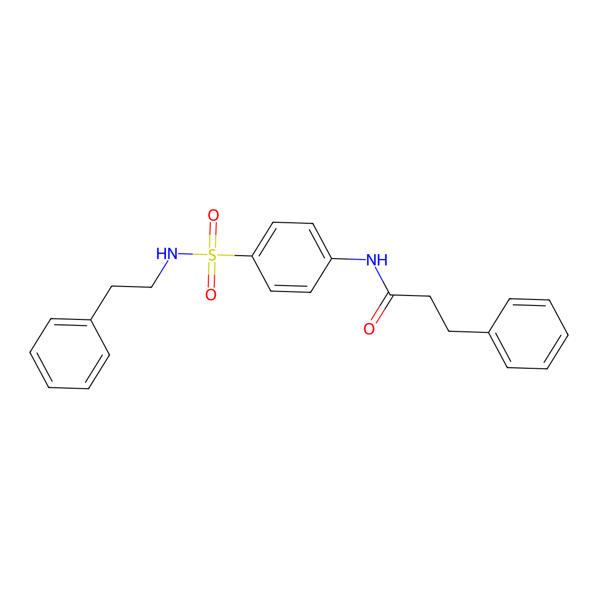 3-phenyl-N-{4-[(2-phenylethyl)sulfamoyl]phenyl}propanamide molecular structure, CAS 600137-19-7