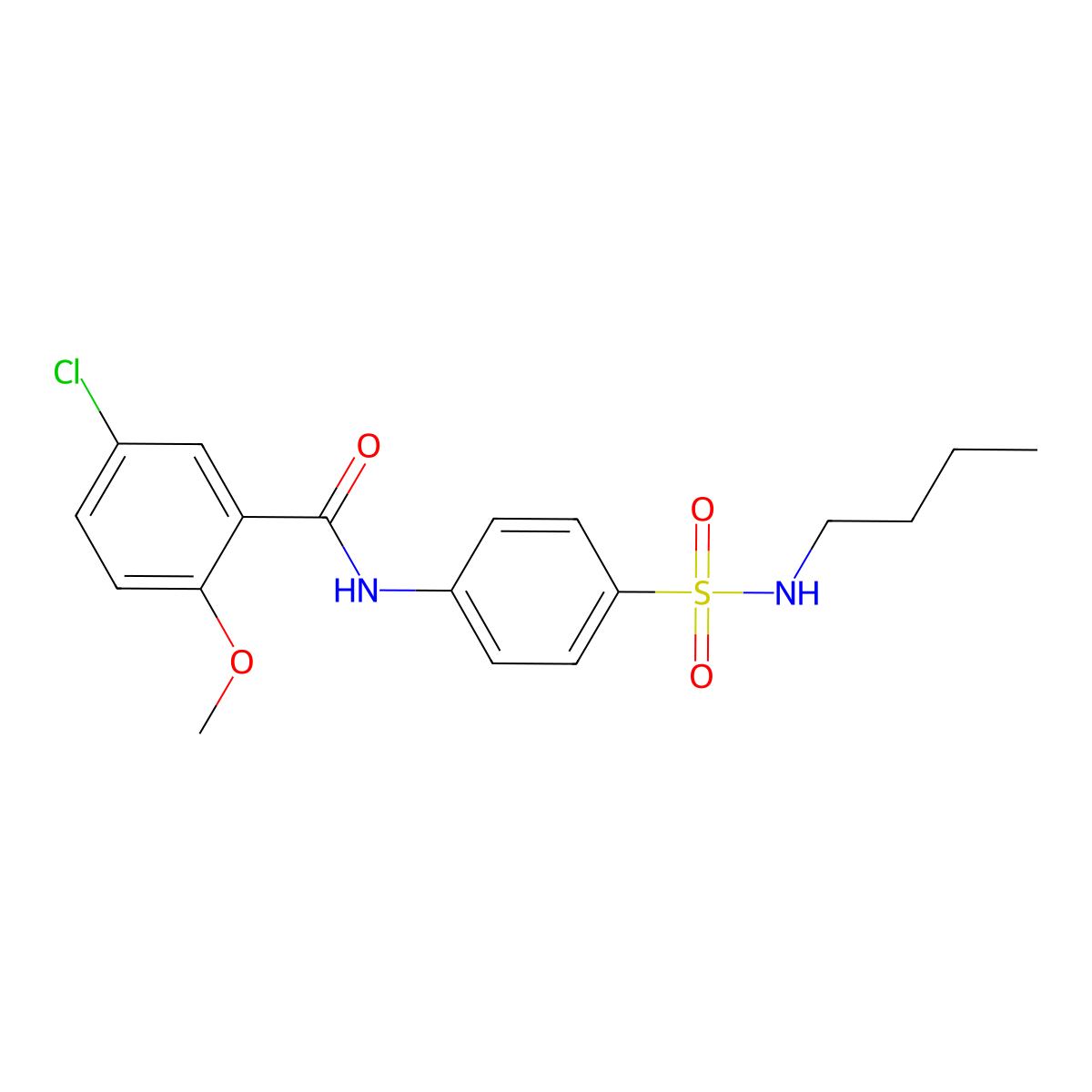 N-[4-(butylsulfamoyl)phenyl]-5-chloro-2-methoxybenzamide molecular structure, CAS 600137-50-6