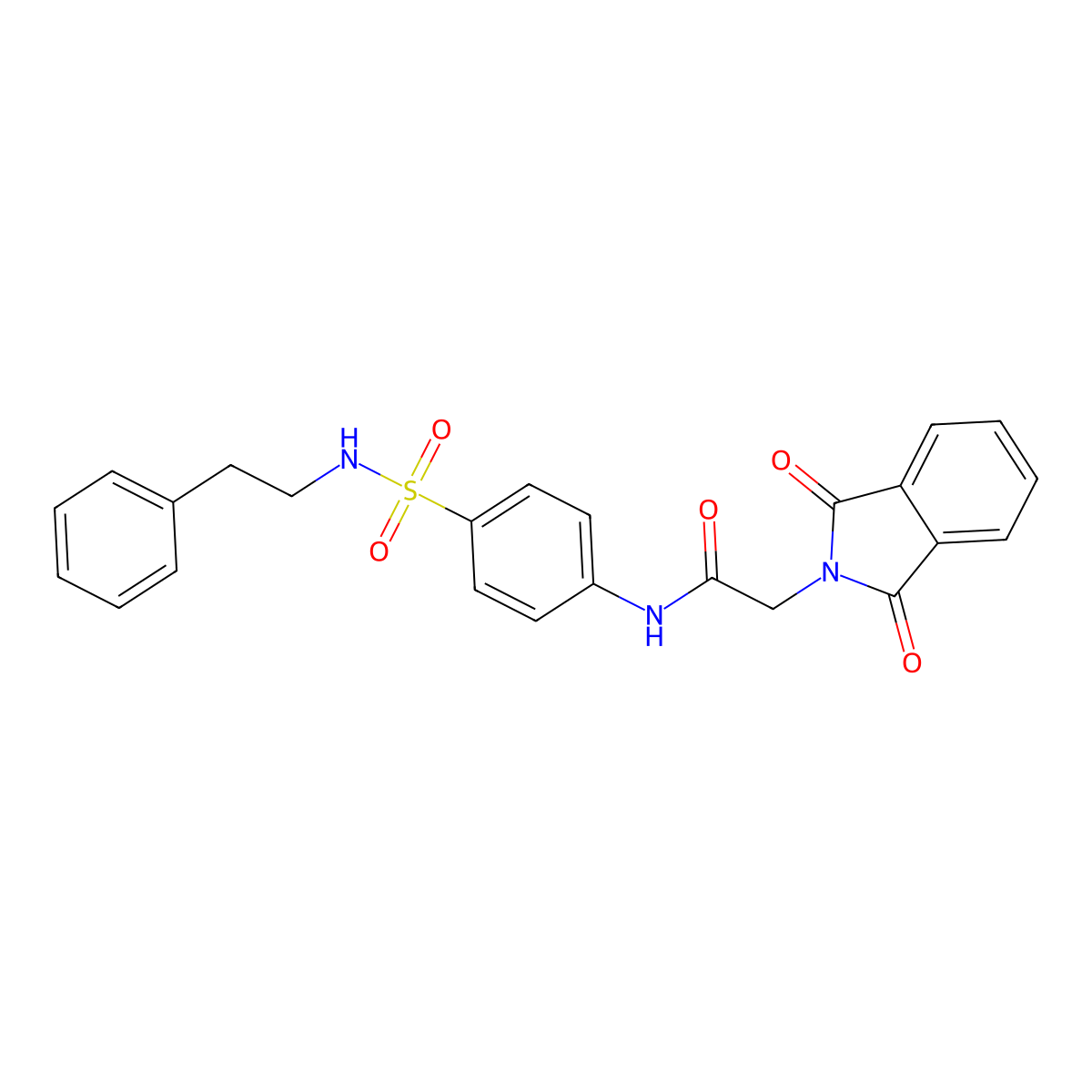 2-(1,3-Dioxoisoindolin-2-yl)-N-(4-(N-phenethylsulfamoyl)phenyl)acetamide molecular structure, CAS 600138-16-7