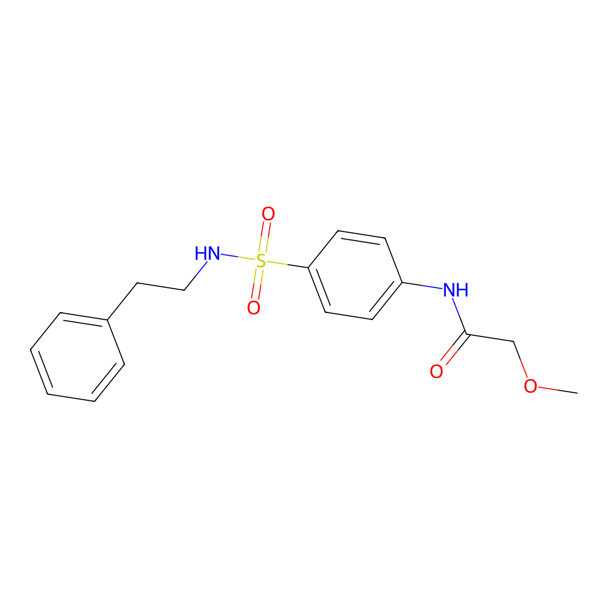 2-methoxy-N-{4-[(2-phenylethyl)sulfamoyl]phenyl}acetamide molecular structure, CAS 600138-34-9
