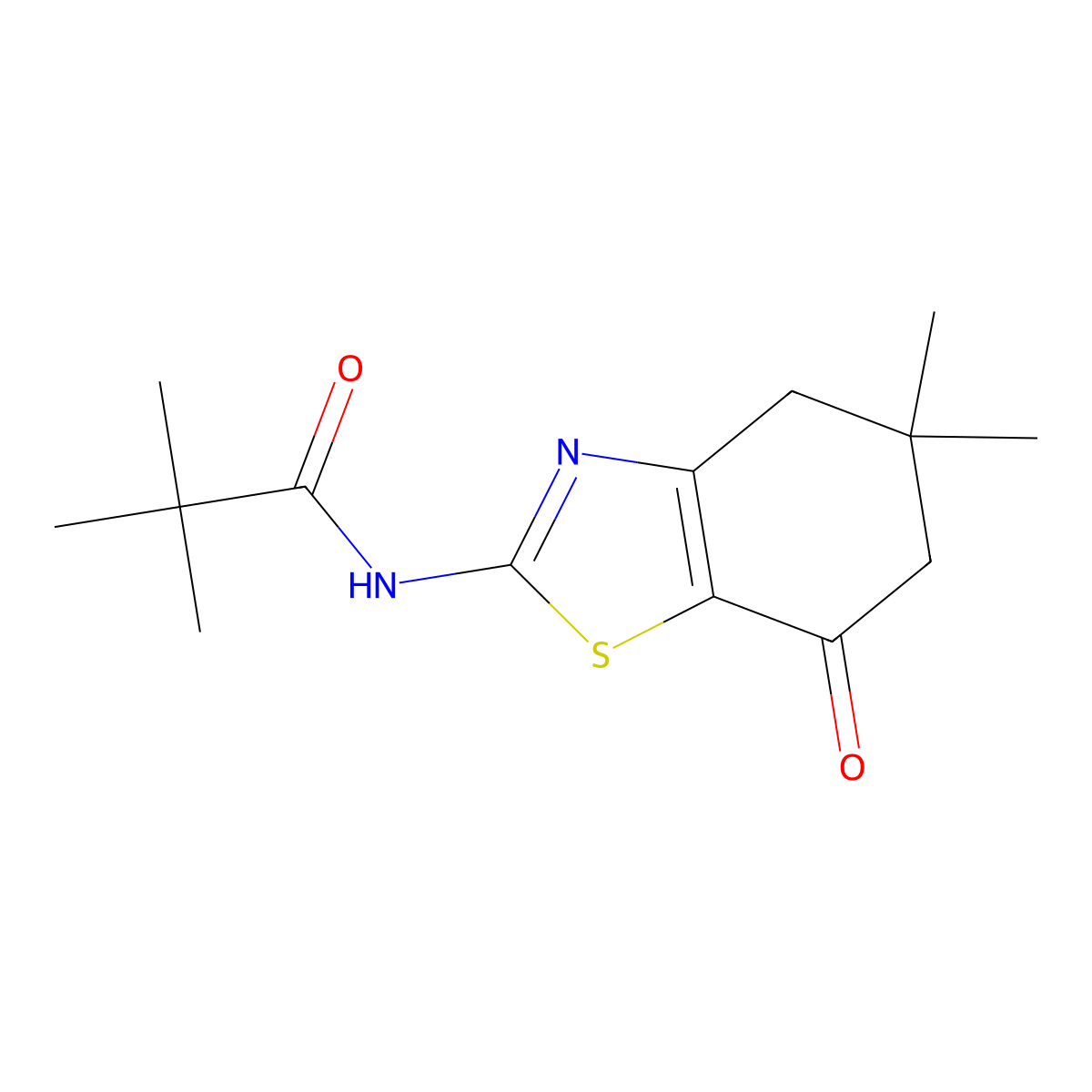 N-(5,5-dimethyl-7-oxo-4,6-dihydro-1,3-benzothiazol-2-yl)-2,2-dimethylpropanamide molecular structure, CAS 600138-45-2