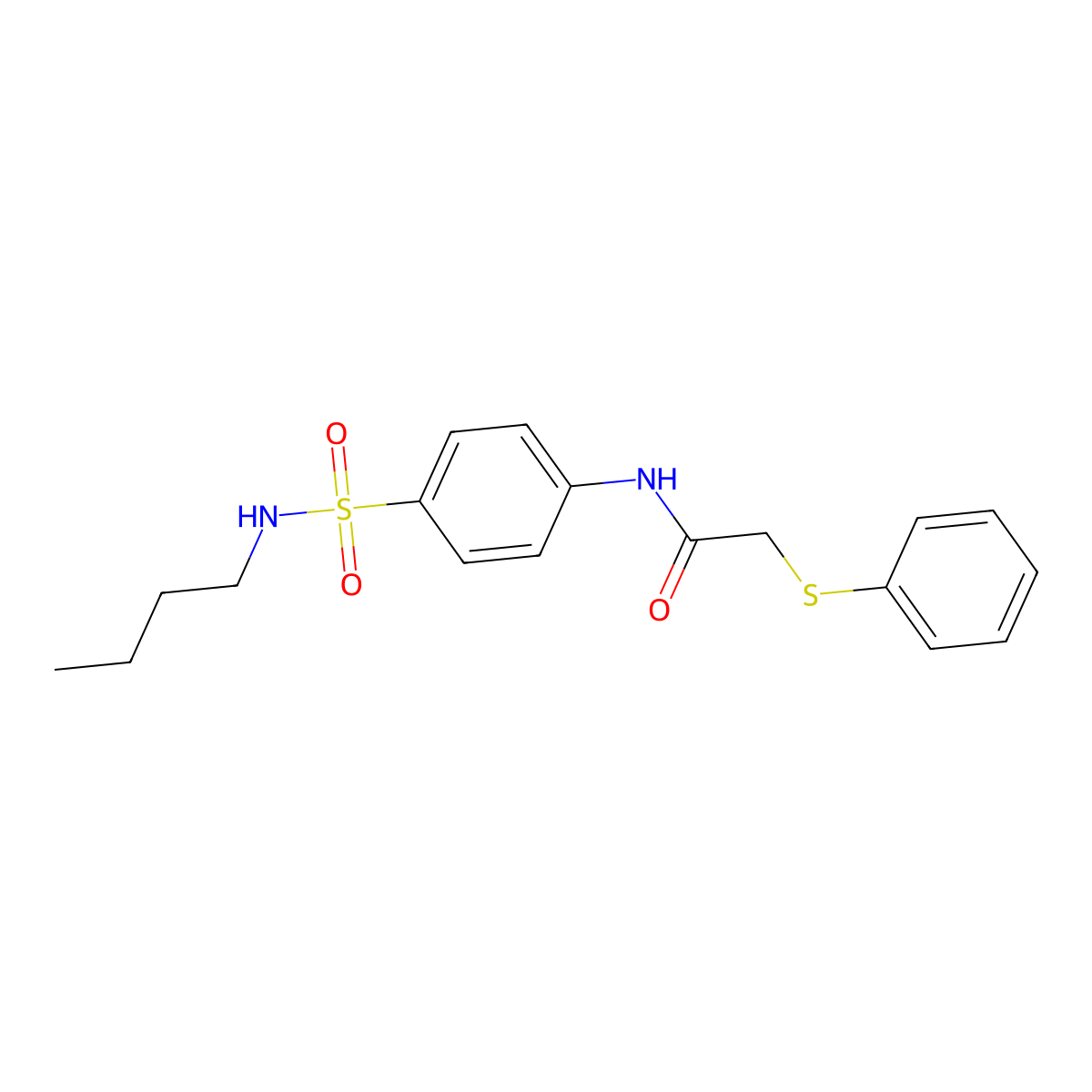 N-[4-(butylsulfamoyl)phenyl]-2-phenylsulfanylacetamide molecular structure, CAS 600138-68-9