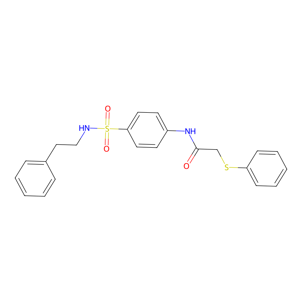 N-{4-[(2-phenylethyl)sulfamoyl]phenyl}-2-(phenylsulfanyl)acetamide molecular structure, CAS 600138-70-3