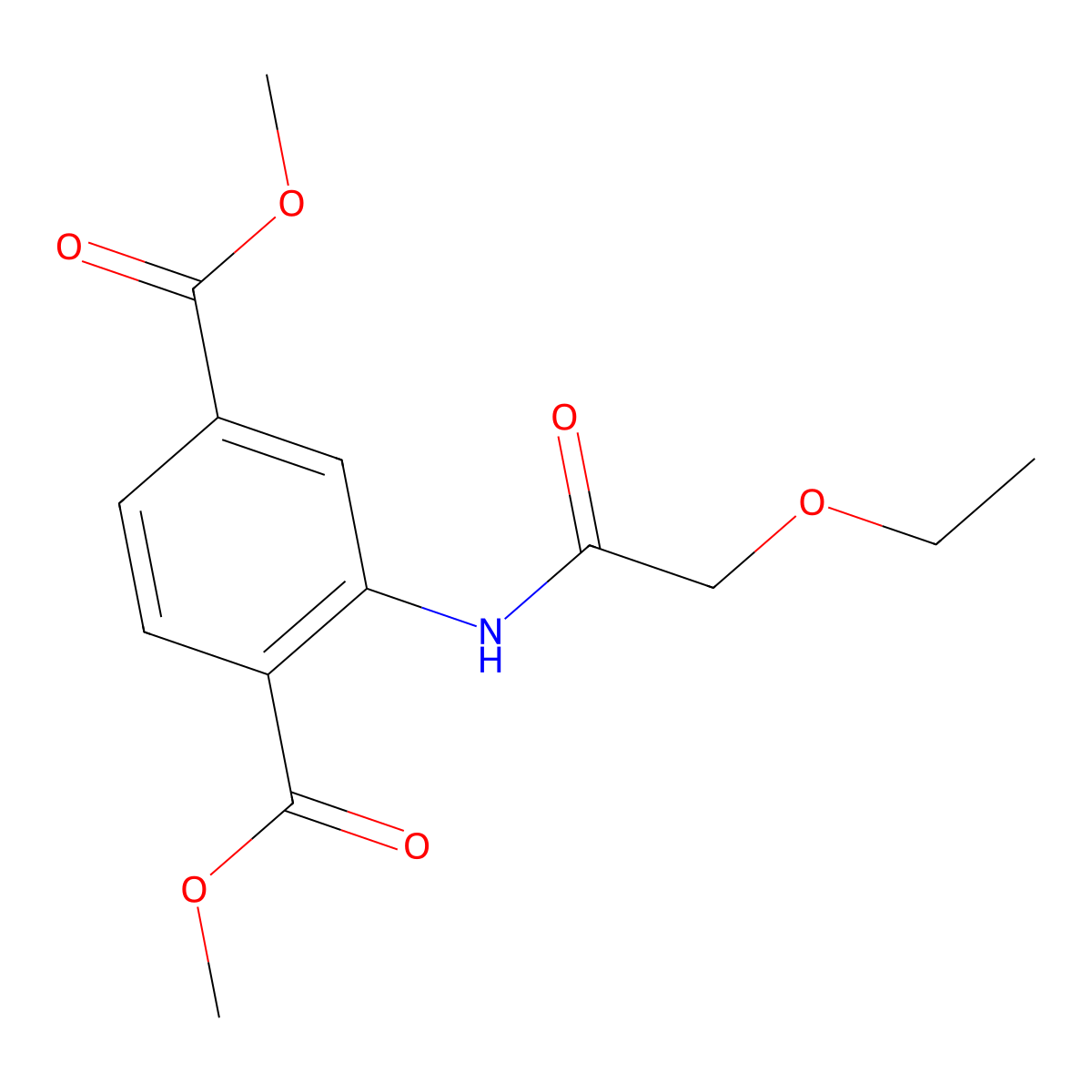 Dimethyl 2-[(ethoxyacetyl)amino]terephthalate molecular structure, CAS 600138-91-8