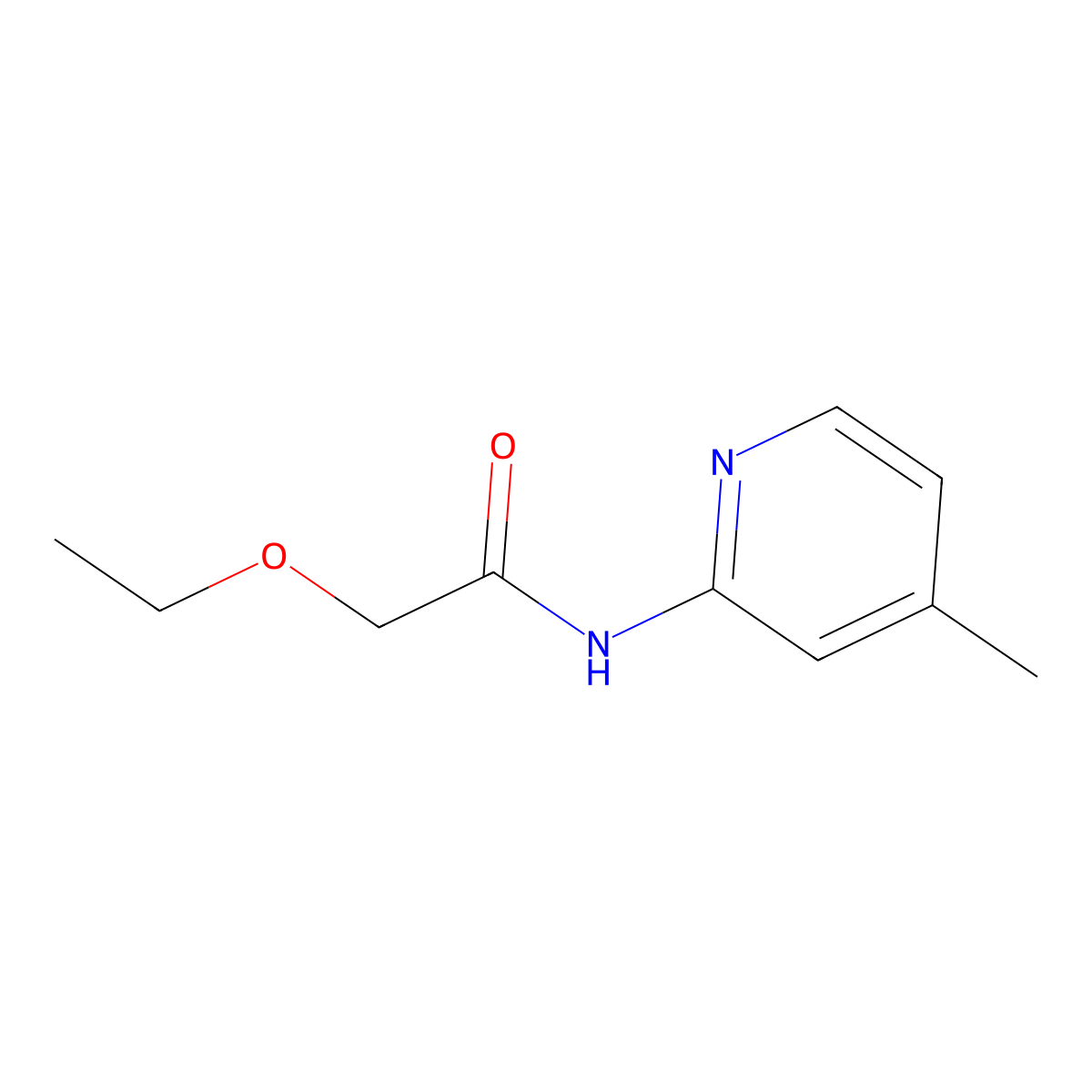 2-ethoxy-N-(4-methylpyridin-2-yl)acetamide molecular structure, CAS 600139-25-1