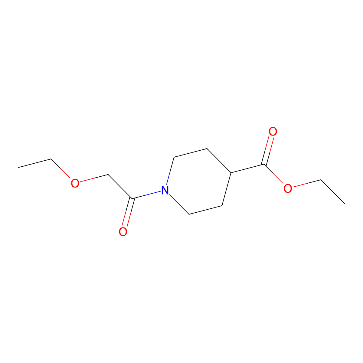 Ethyl 1-(2-ethoxyacetyl)piperidine-4-carboxylate molecular structure, CAS 600139-52-4