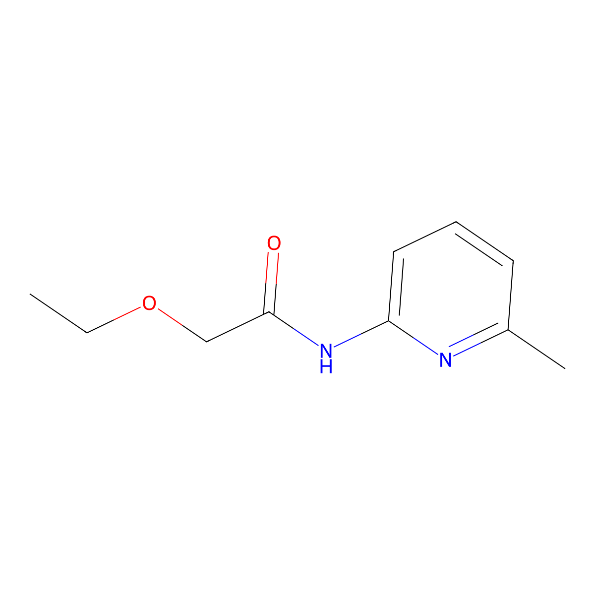 2-ethoxy-N-(6-methylpyridin-2-yl)acetamide molecular structure, CAS 600140-10-1