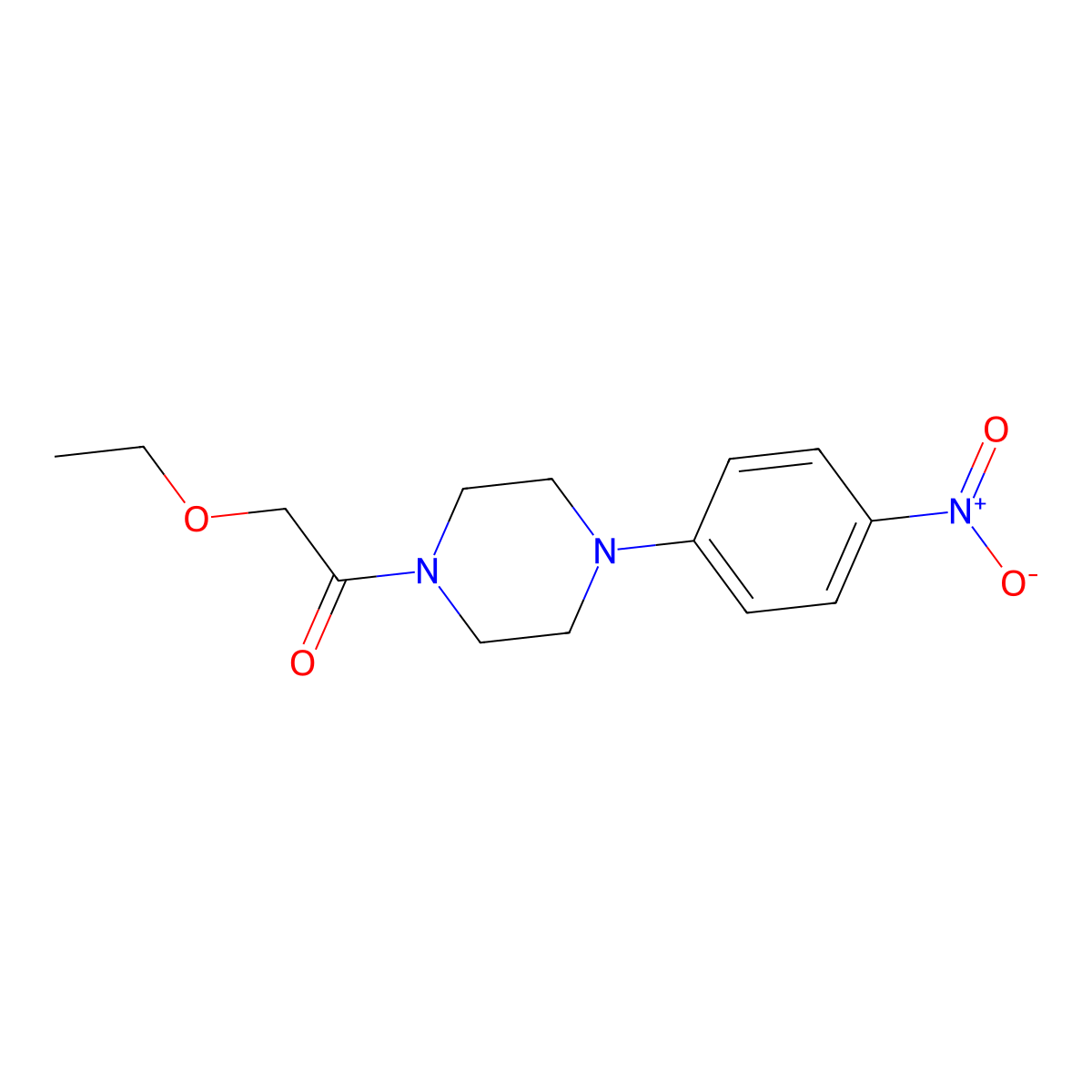 2-Ethoxy-1-[4-(4-nitrophenyl)piperazin-1-yl]ethanone molecular structure, CAS 600140-18-9