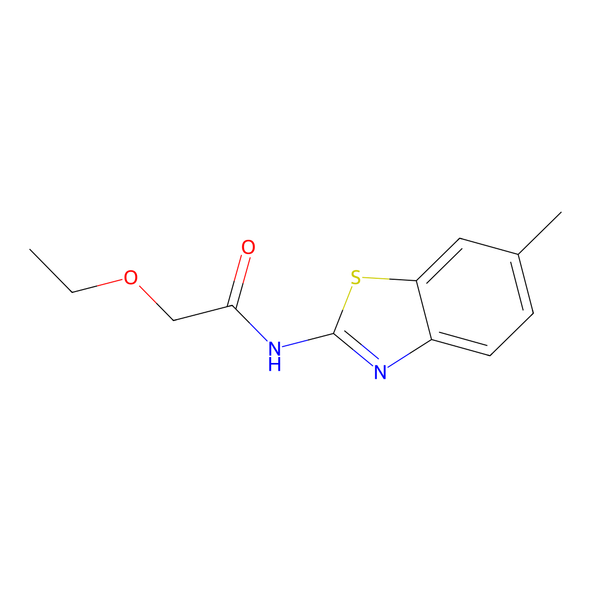2-ethoxy-N-(6-methyl-1,3-benzothiazol-2-yl)acetamide molecular structure, CAS 600140-63-4