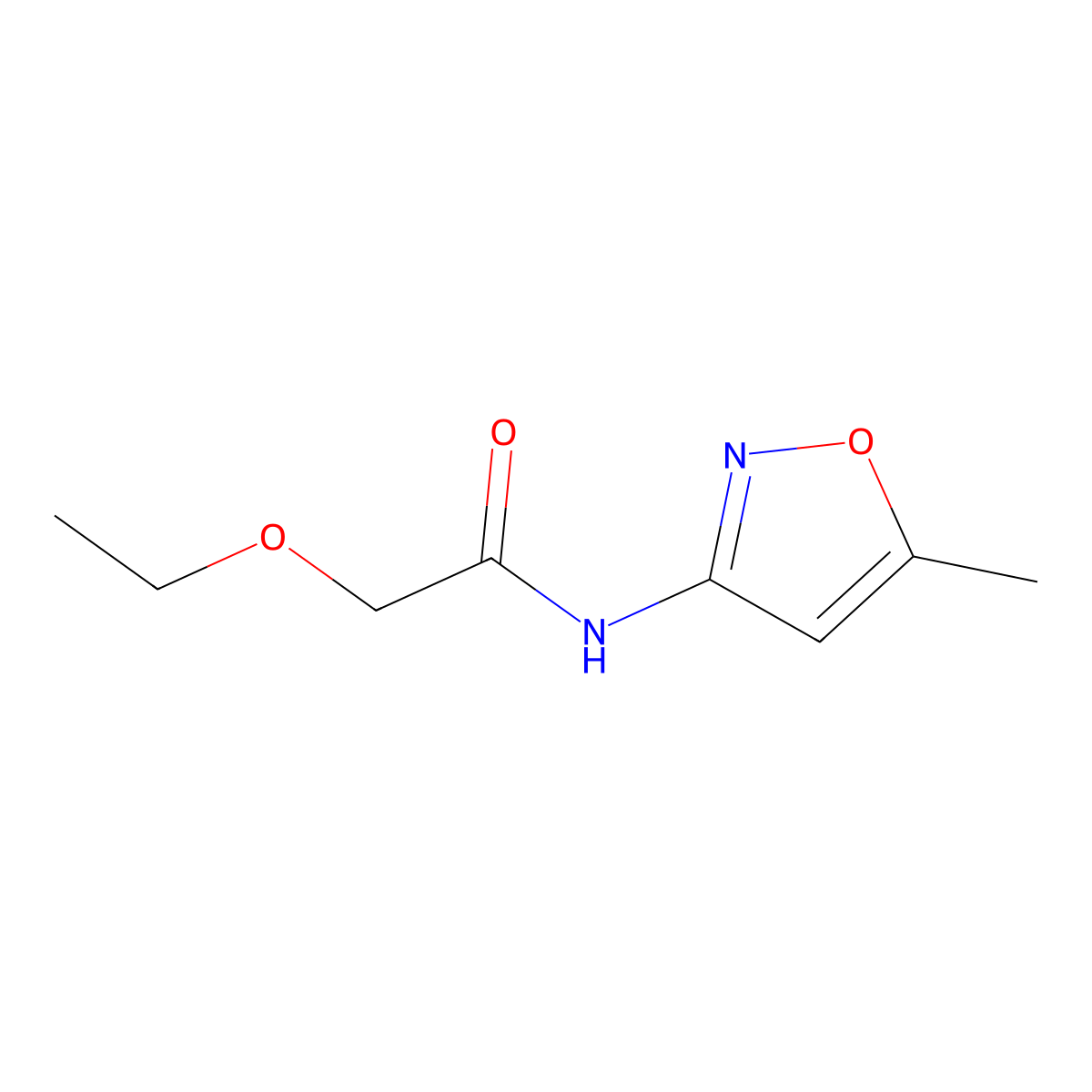 2-ethoxy-N-(5-methylisoxazol-3-yl)acetamide molecular structure, CAS 600140-64-5