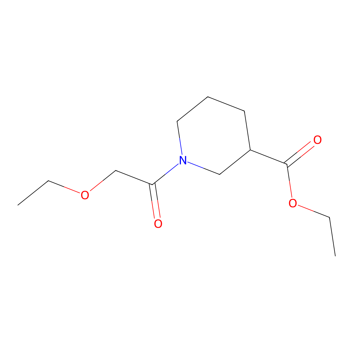 Ethyl 1-(ethoxyacetyl)-3-piperidinecarboxylate molecular structure, CAS 600140-66-7