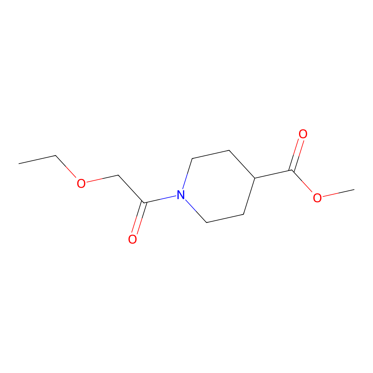 Methyl 1-(2-ethoxyacetyl)piperidine-4-carboxylate molecular structure, CAS 600140-68-9