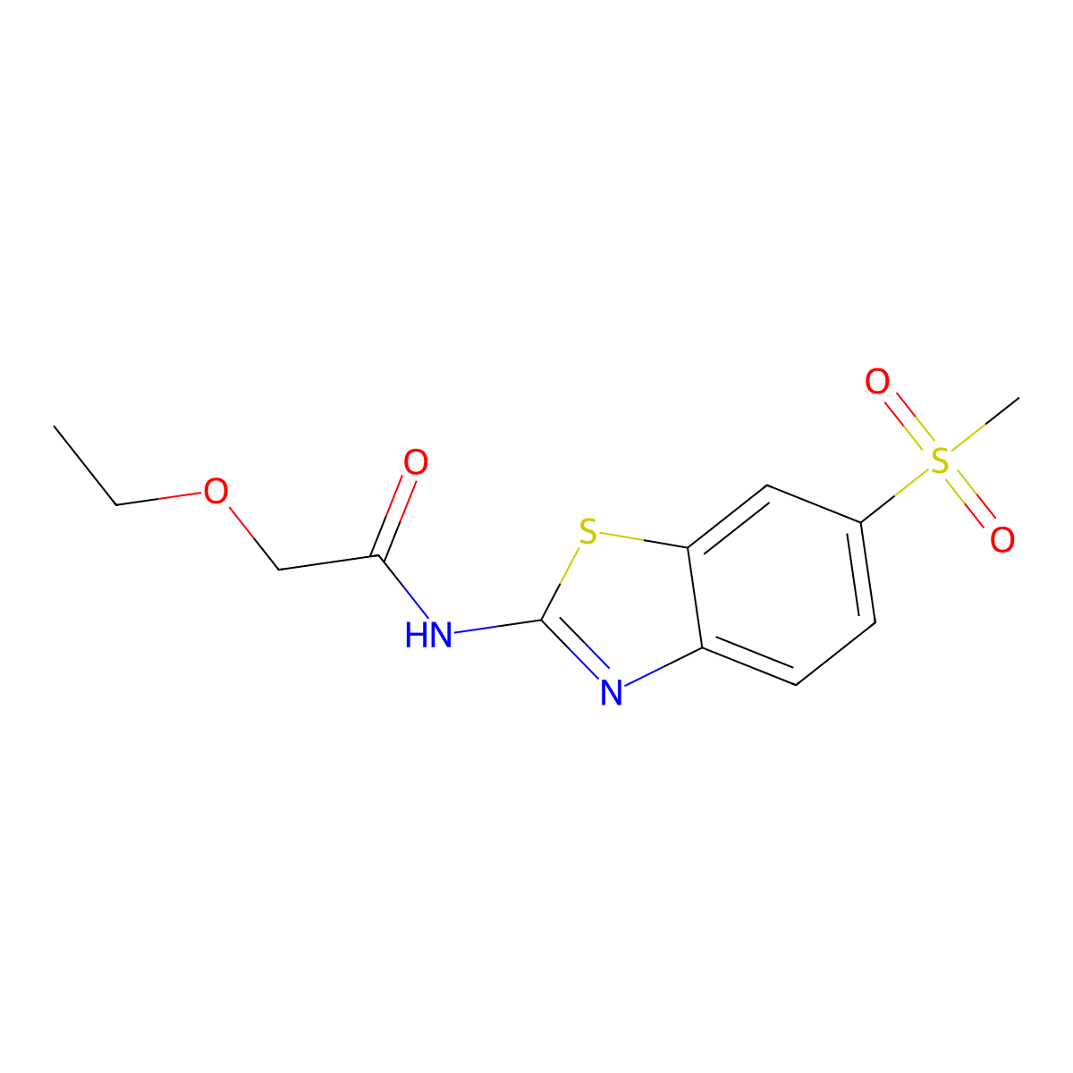 2-ethoxy-N-[6-(methylsulfonyl)-1,3-benzothiazol-2-yl]acetamide molecular structure, CAS 600140-70-3