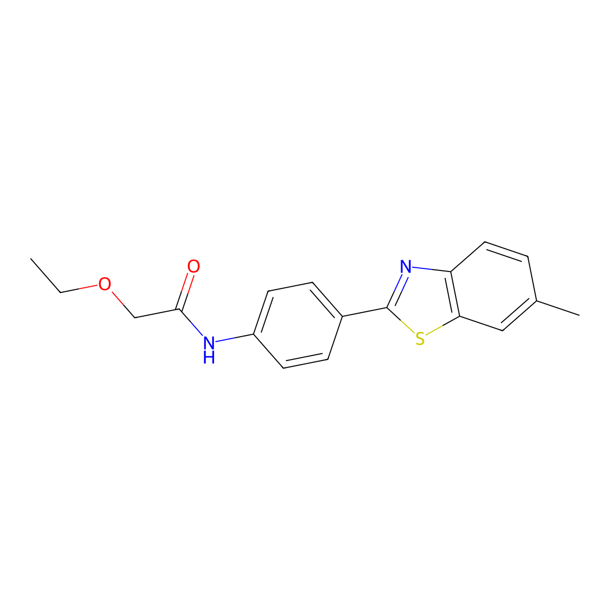 2-ethoxy-N-[4-(6-methyl-1,3-benzothiazol-2-yl)phenyl]acetamide molecular structure, CAS 600140-73-6