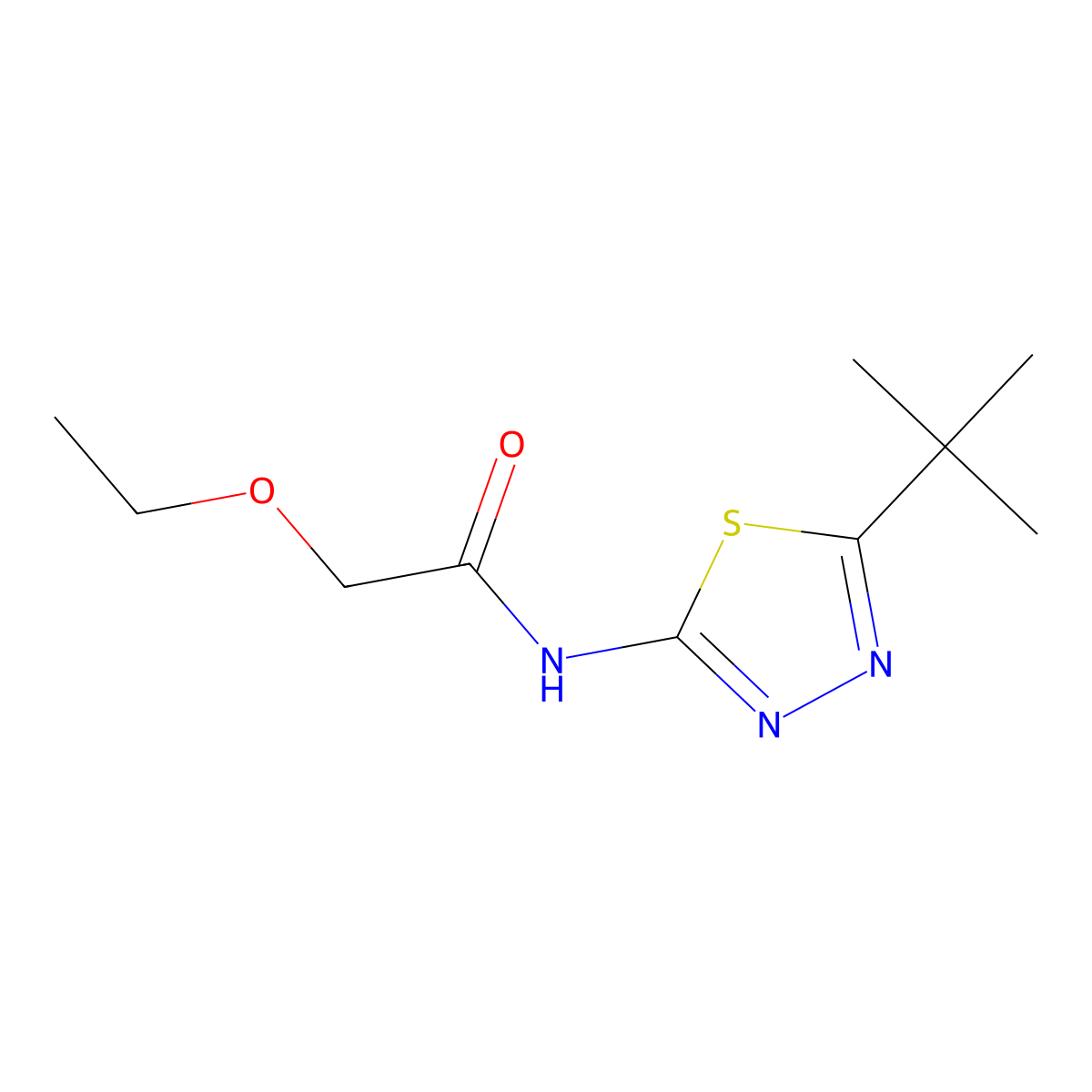 N-(5-tert-butyl-1,3,4-thiadiazol-2-yl)-2-ethoxyacetamide molecular structure, CAS 600140-91-8