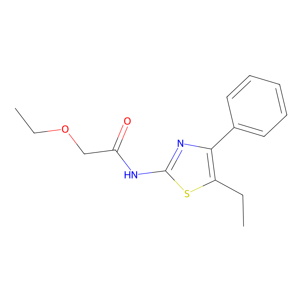 2-ethoxy-N-(5-ethyl-4-phenyl-1,3-thiazol-2-yl)acetamide molecular structure, CAS 600141-09-1