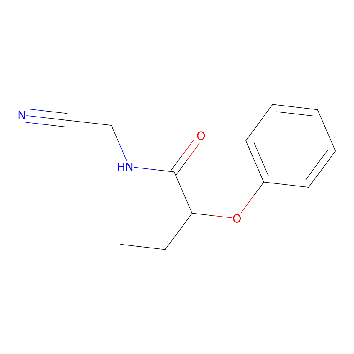 N-(cyanomethyl)-2-phenoxybutanamide molecular structure, CAS 600141-35-3