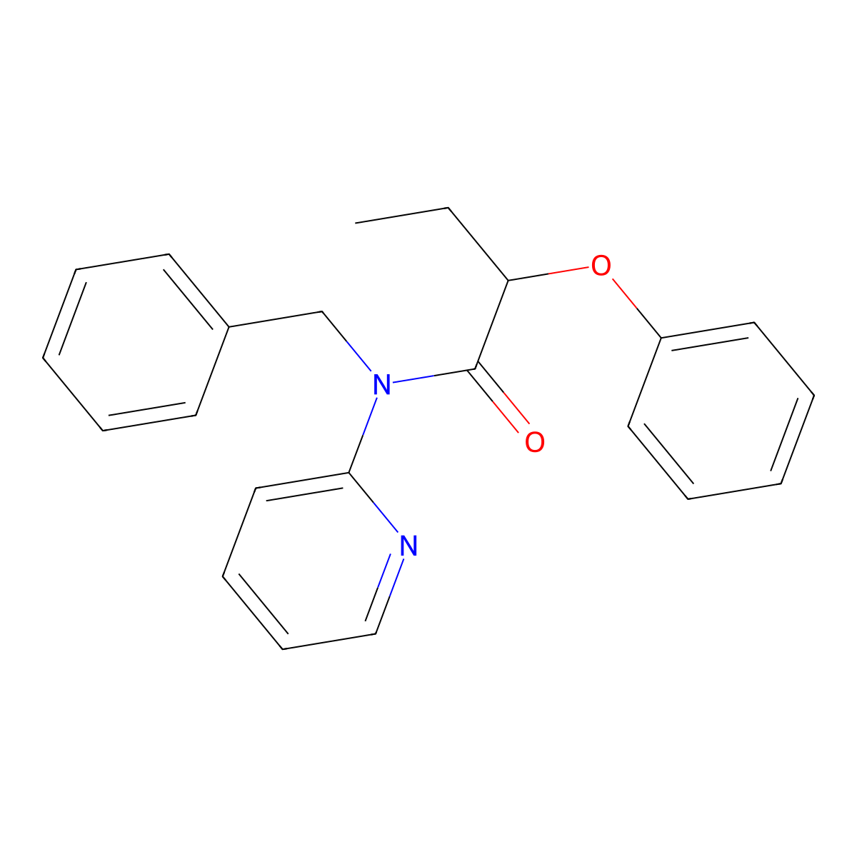 N-benzyl-2-phenoxy-N-(pyridin-2-yl)butanamide molecular structure, CAS 600141-36-4