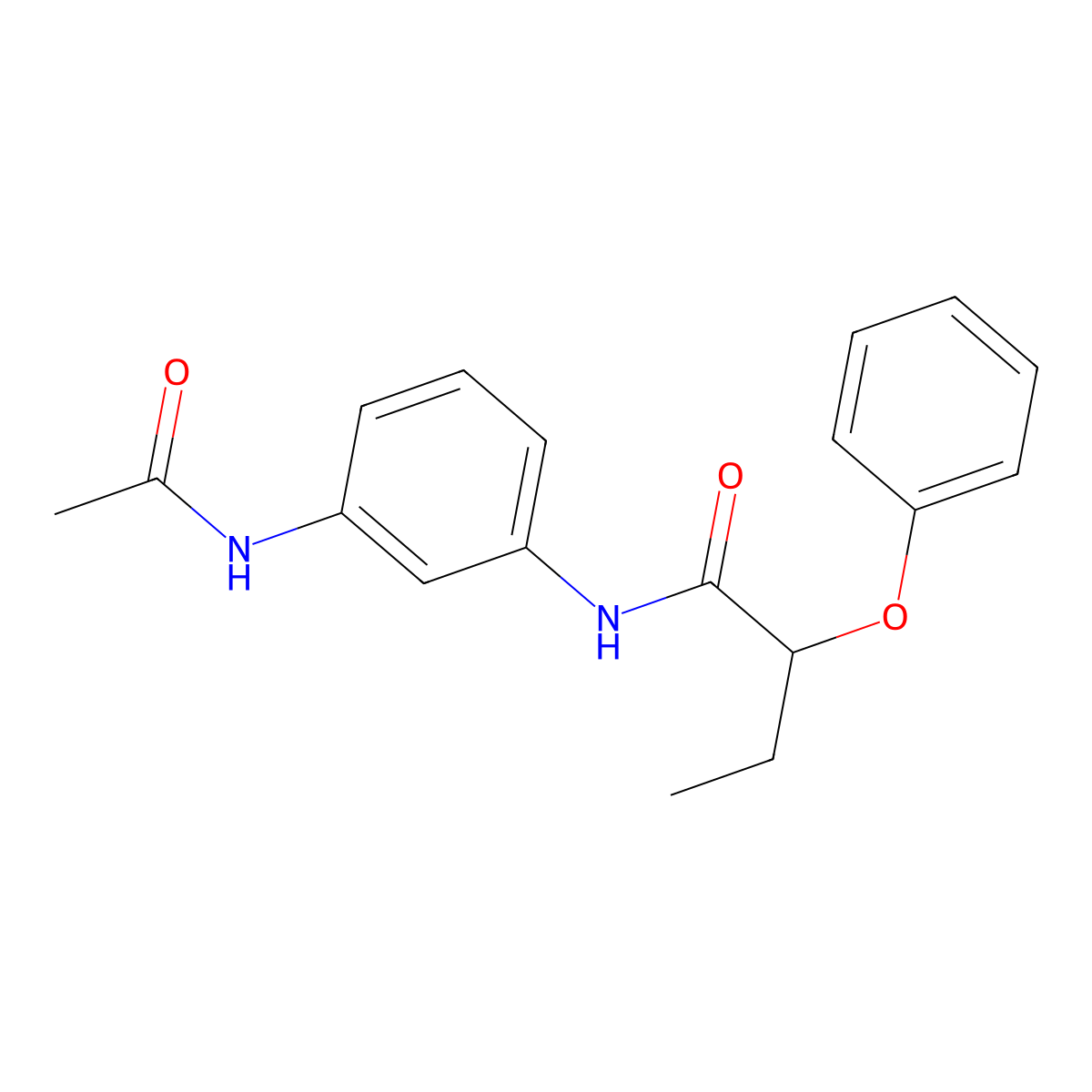 N-[3-(acetylamino)phenyl]-2-phenoxybutanamide molecular structure, CAS 600141-45-5