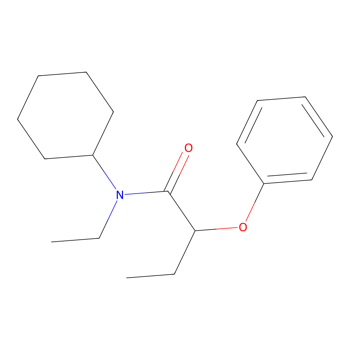 N-cyclohexyl-N-ethyl-2-phenoxybutanamide molecular structure, CAS 600141-48-8