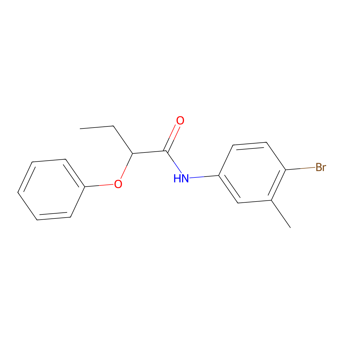 N-(4-bromo-3-methylphenyl)-2-phenoxybutanamide molecular structure, CAS 600141-49-9