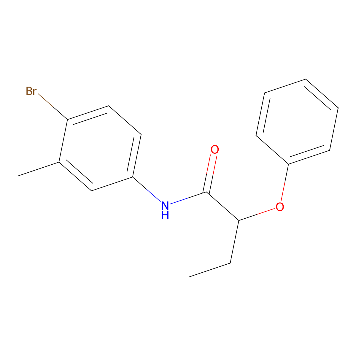 N-(4-bromo-3-methylphenyl)-2-phenoxybutanamide molecular structure, CAS 600141-49-9