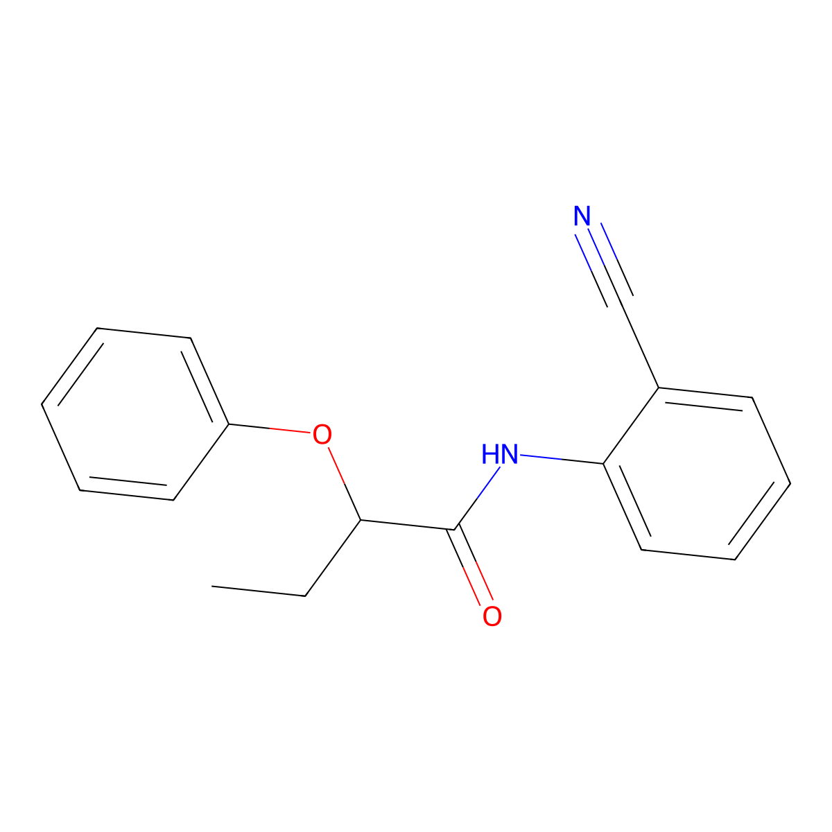 N-(2-cyanophenyl)-2-phenoxybutanamide molecular structure, CAS 600141-54-6