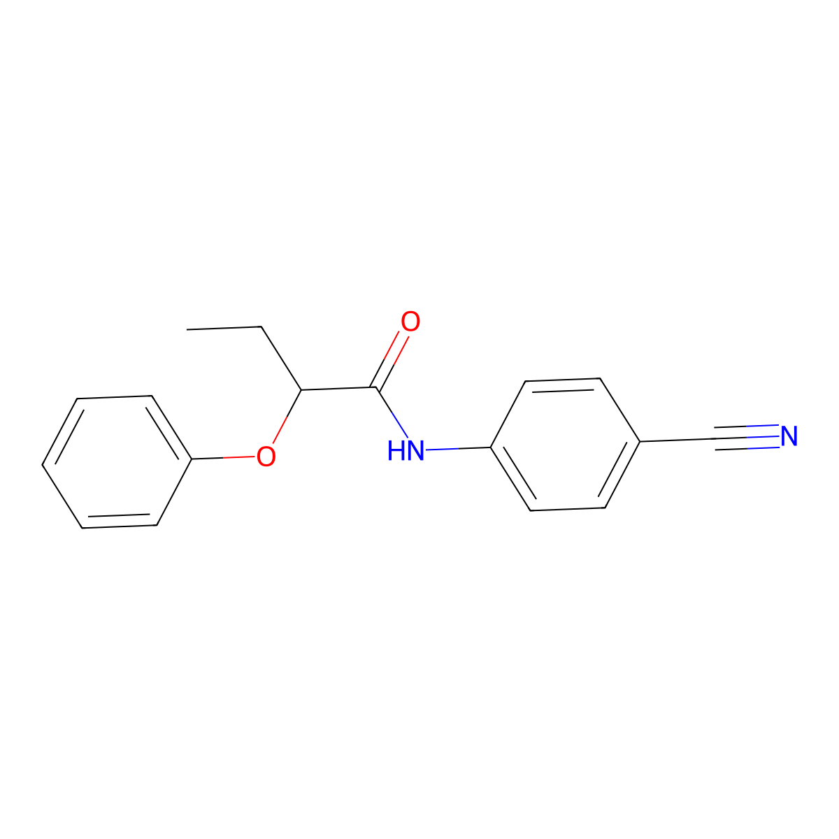 N-(4-cyanophenyl)-2-phenoxybutanamide molecular structure, CAS 600141-55-7