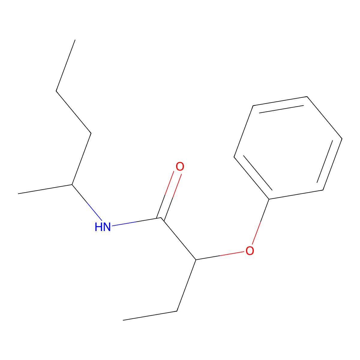 N-(pentan-2-yl)-2-phenoxybutanamide molecular structure, CAS 600141-59-1