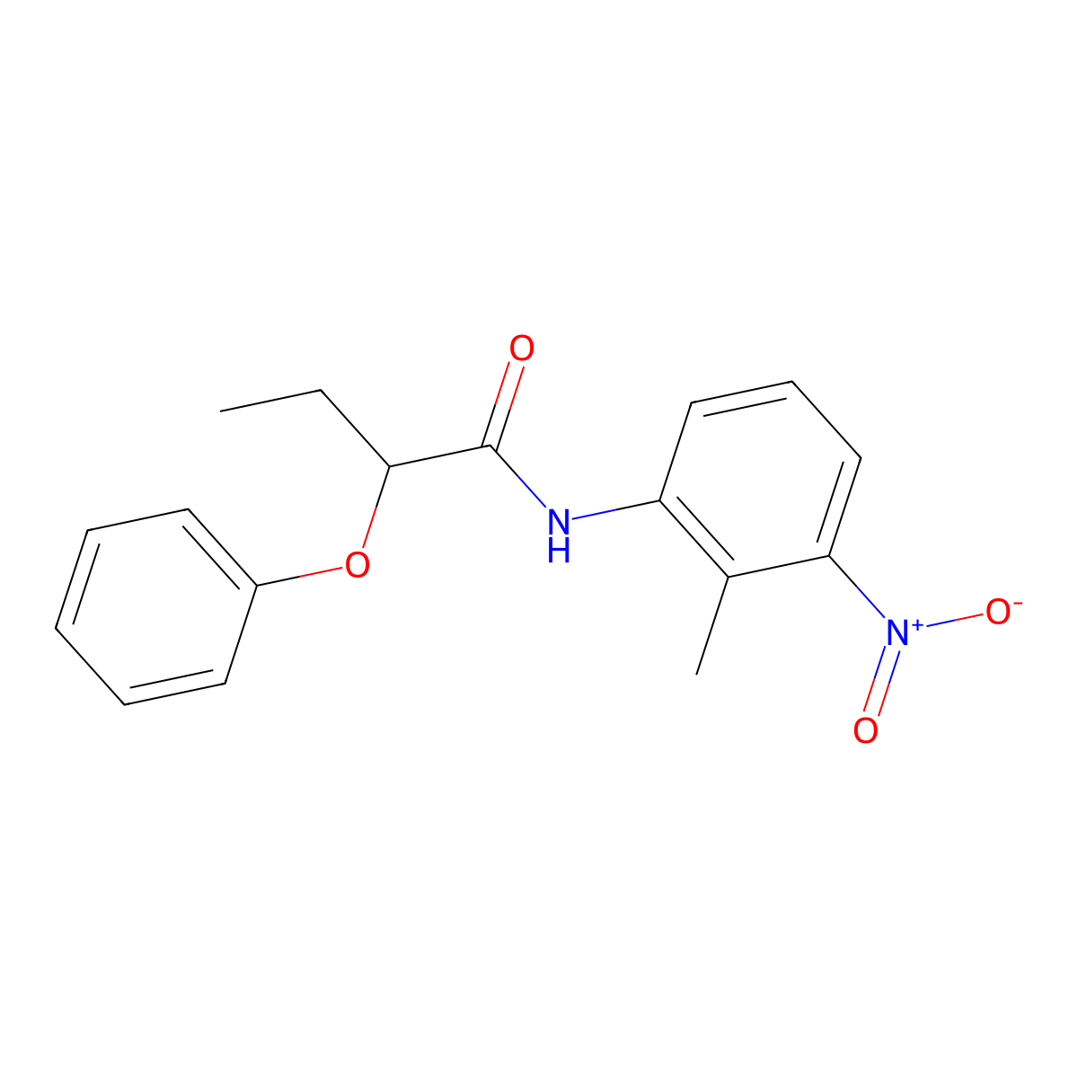 N-(2-methyl-3-nitrophenyl)-2-phenoxybutanamide molecular structure, CAS 600141-61-5