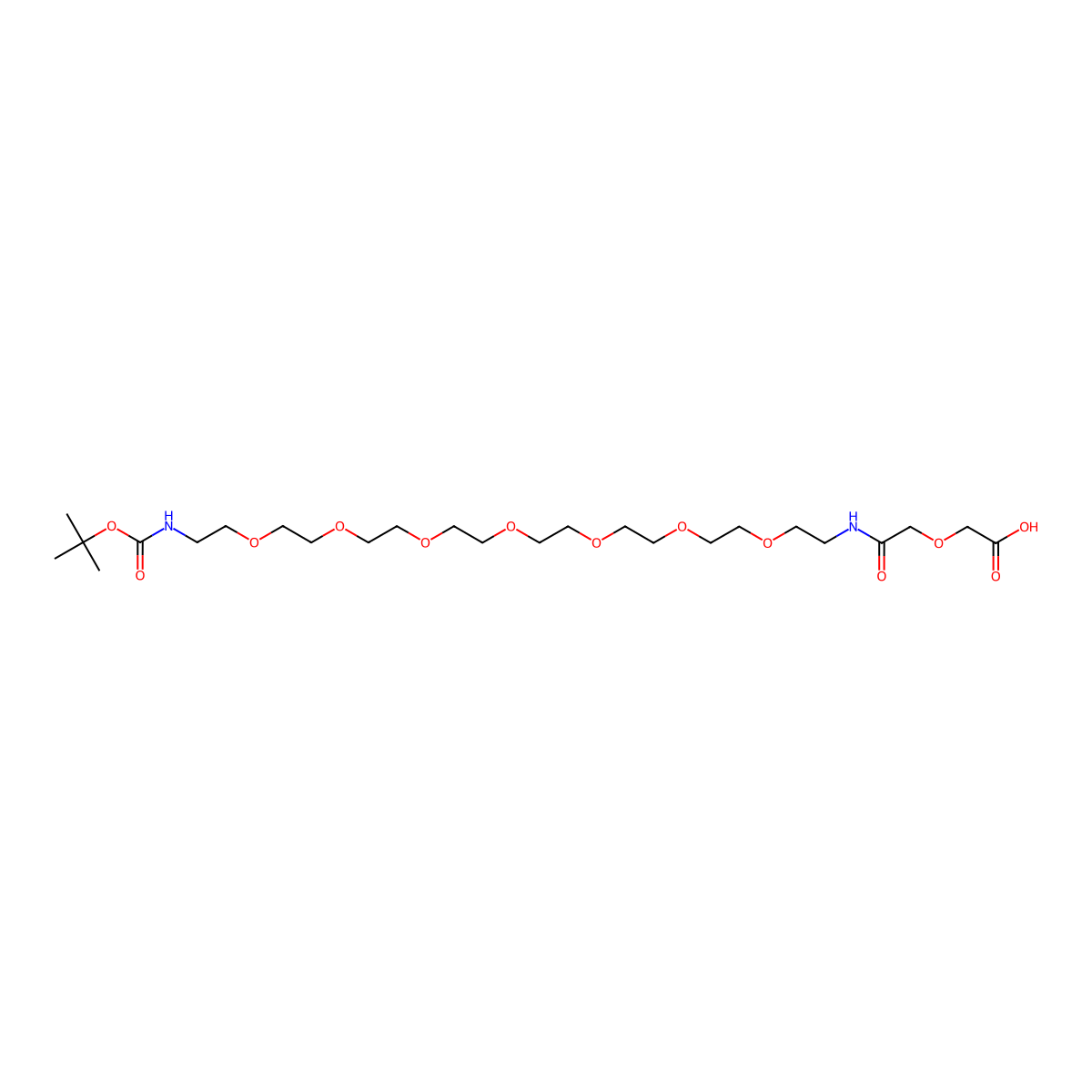 2,2-Dimethyl-4,30-dioxo-3,8,11,14,17,20,23,26,32-nonaoxa-5,29-diazatetratriacontan-34-oic acid molecular structure, CAS 600141-83-1