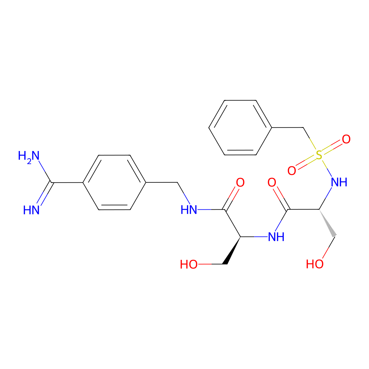 N-(Benzylsulfonyl)seryl-N~1~-{4-[(Z)-amino(imino)methyl]benzyl}serinamide molecular structure, CAS 600142-19-6