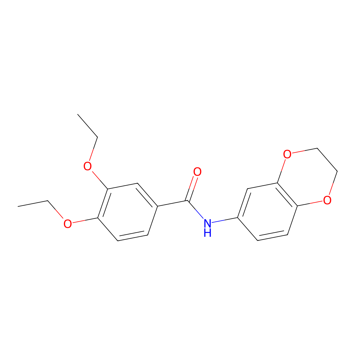 N-(2,3-dihydro-1,4-benzodioxin-6-yl)-3,4-diethoxybenzamide molecular structure, CAS 600146-40-5