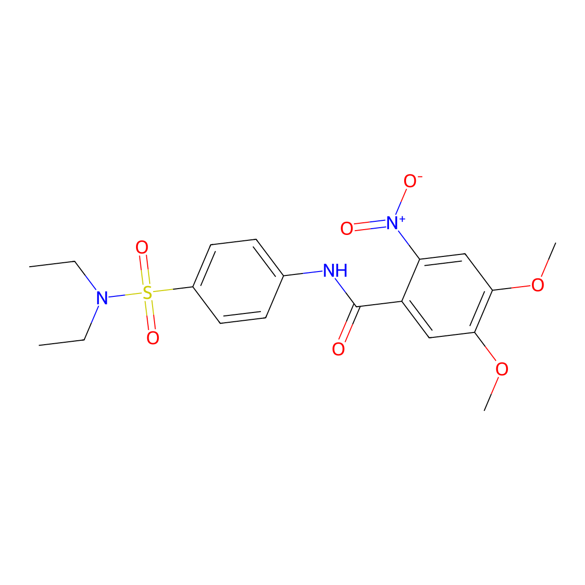 N-[4-(diethylsulfamoyl)phenyl]-4,5-dimethoxy-2-nitrobenzamide molecular structure, CAS 600146-91-6
