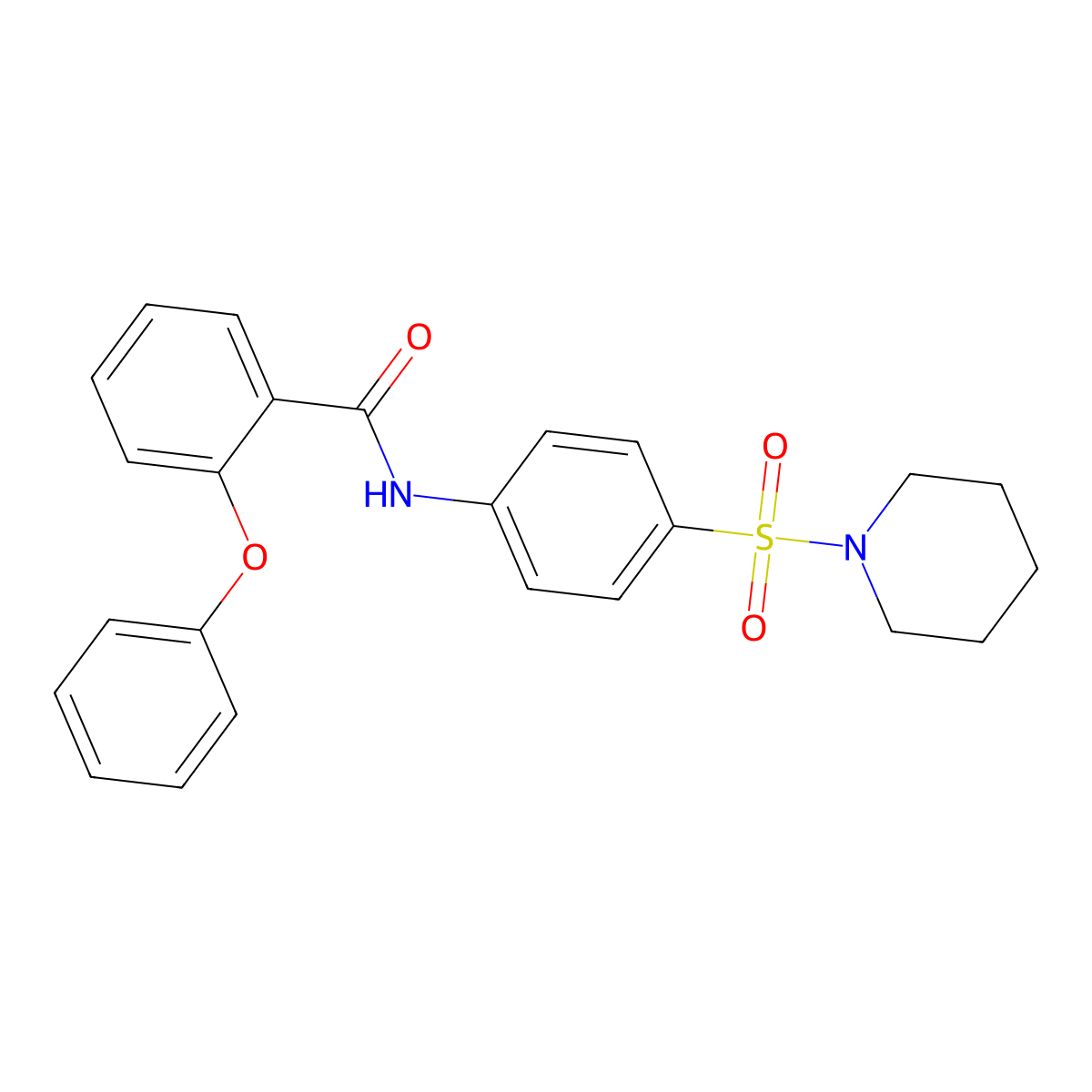 2-phenoxy-N-(4-piperidin-1-ylsulfonylphenyl)benzamide molecular structure, CAS 600146-99-4
