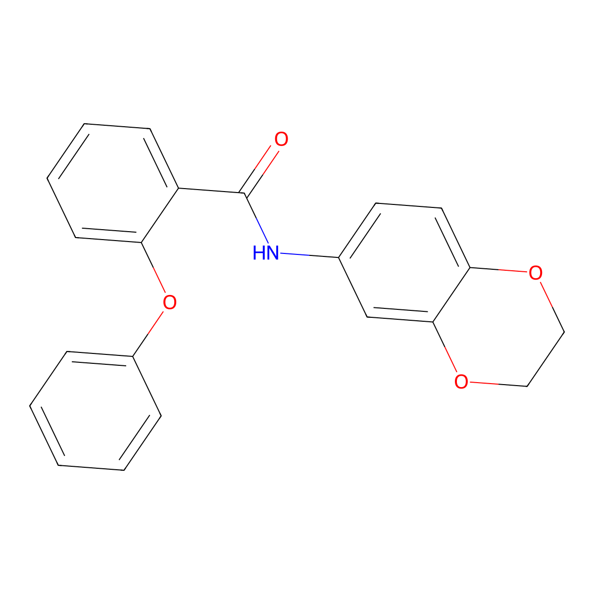 N-(2,3-dihydro-1,4-benzodioxin-6-yl)-2-phenoxybenzamide molecular structure, CAS 600147-07-7