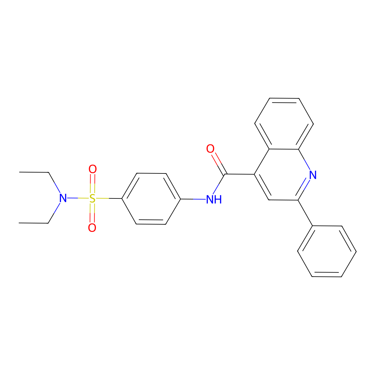 N-[4-(diethylsulfamoyl)phenyl]-2-phenylquinoline-4-carboxamide molecular structure, CAS 600147-09-9