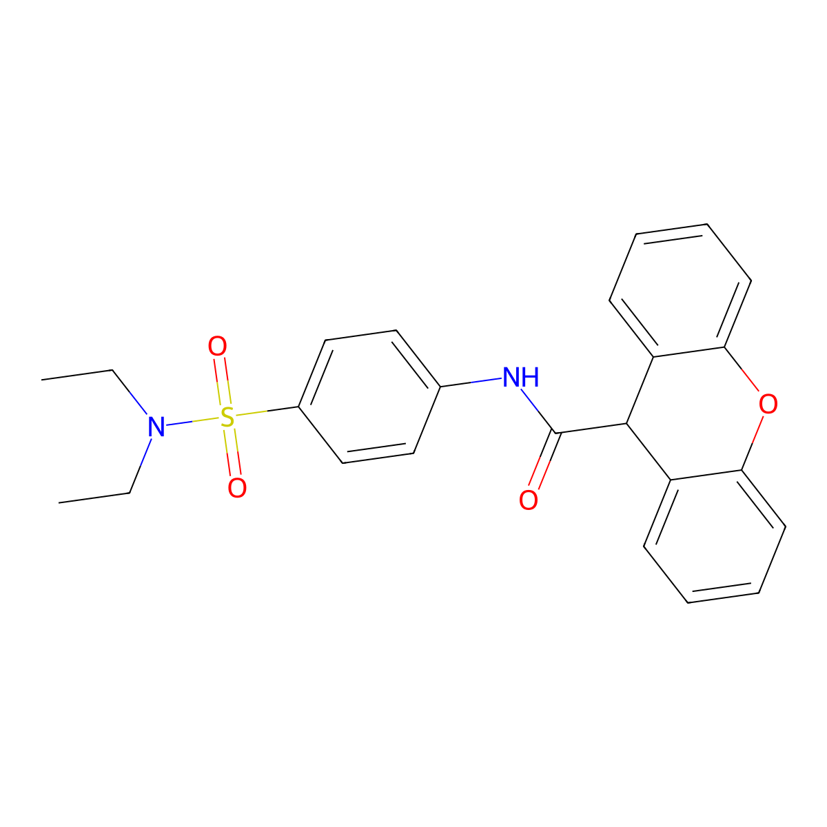 N-[4-(diethylsulfamoyl)phenyl]-9H-xanthene-9-carboxamide molecular structure, CAS 600147-45-3