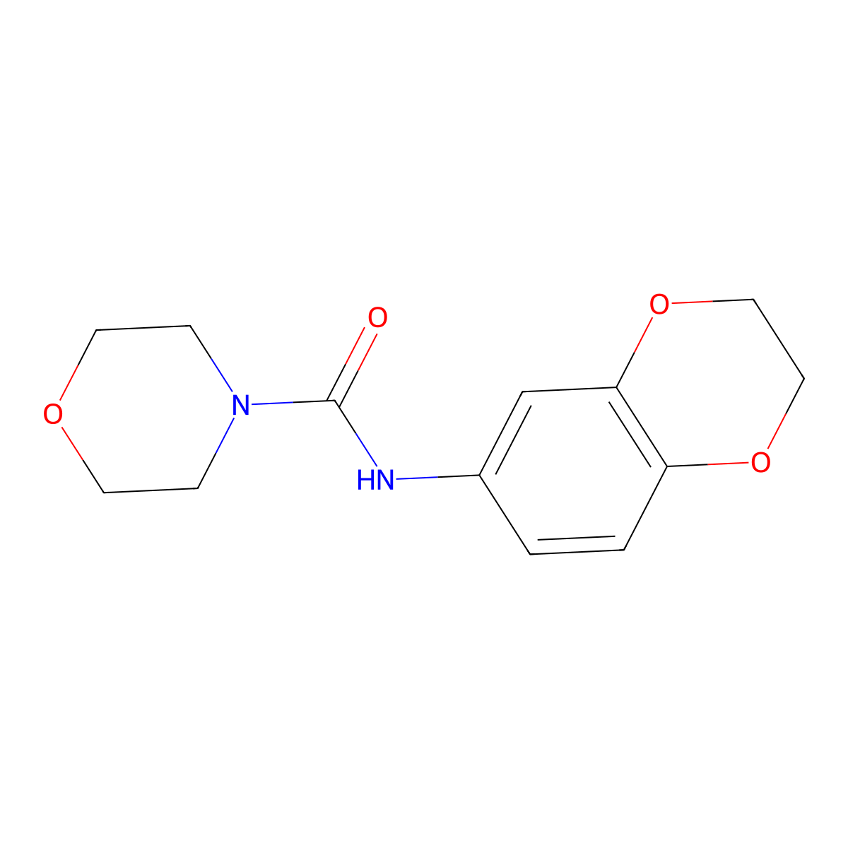 N-(2,3-dihydro-1,4-benzodioxin-6-yl)-4-morpholinecarboxamide molecular structure, CAS 600147-72-6